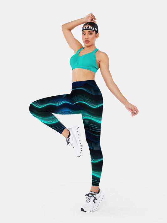 G194 geometric print yoga leggings