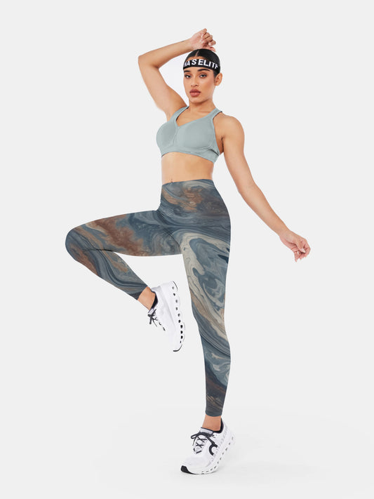 I195 Ink-dyed yoga leggings