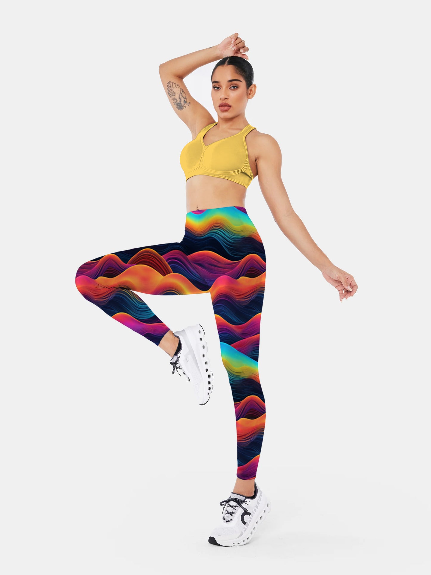 G186 geometric print yoga leggings