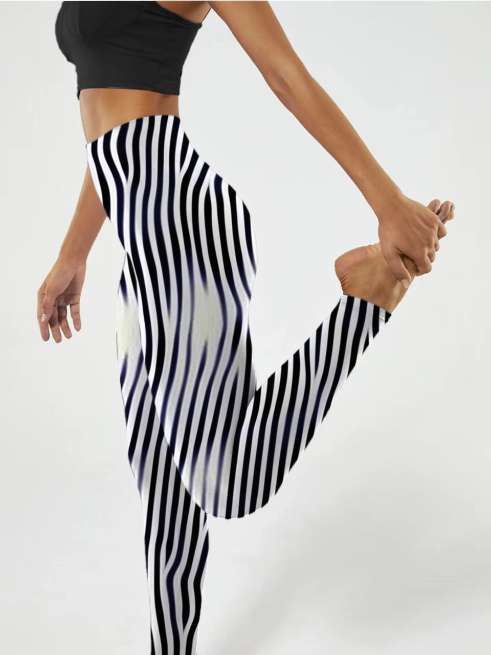 G169 pinstripe print yoga leggings