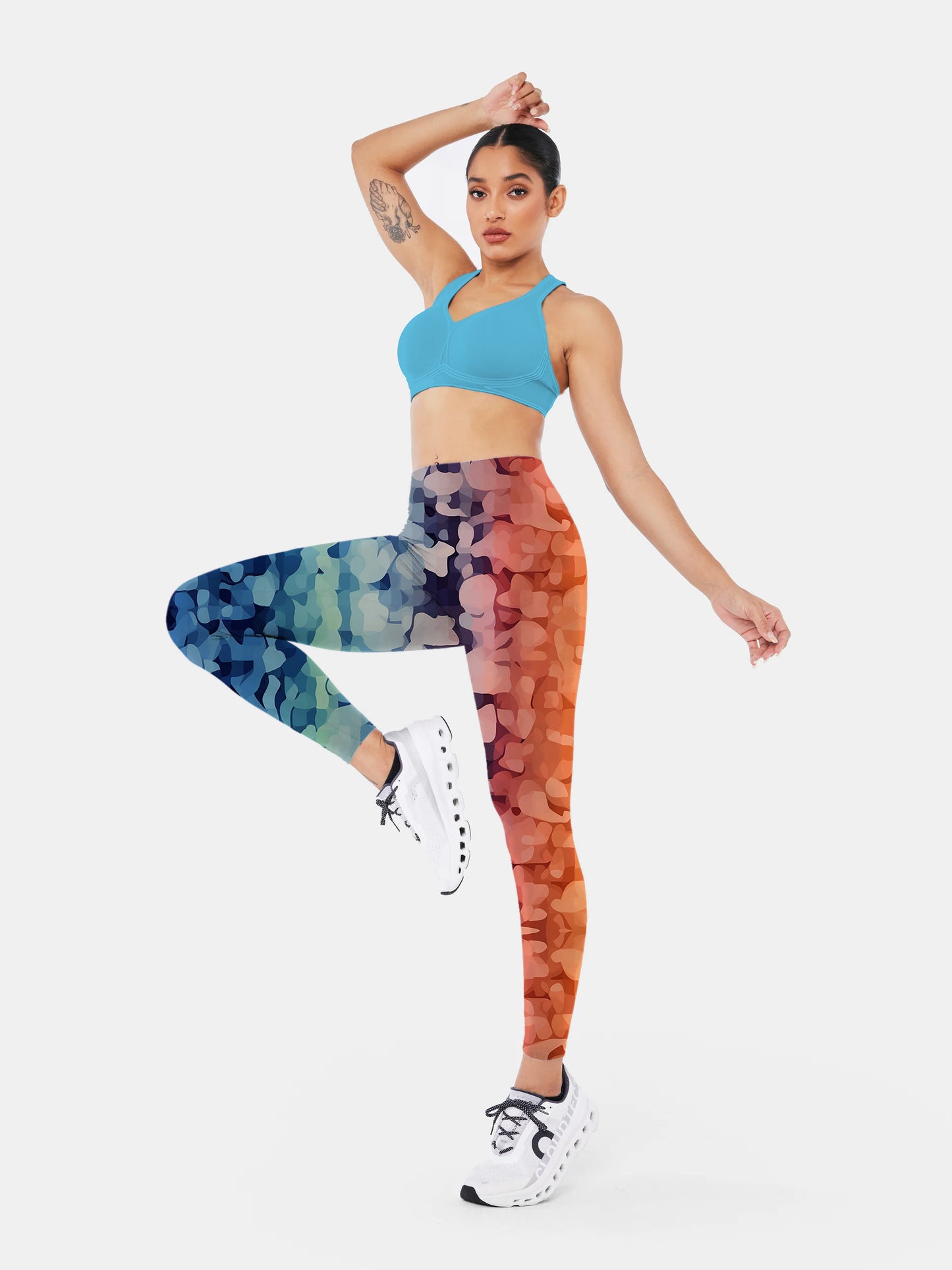 A143 Abstract Pattern Gradient Color yoga leggings