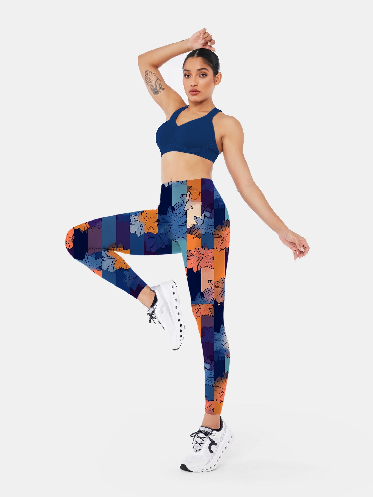 G144 geometric print yoga leggings