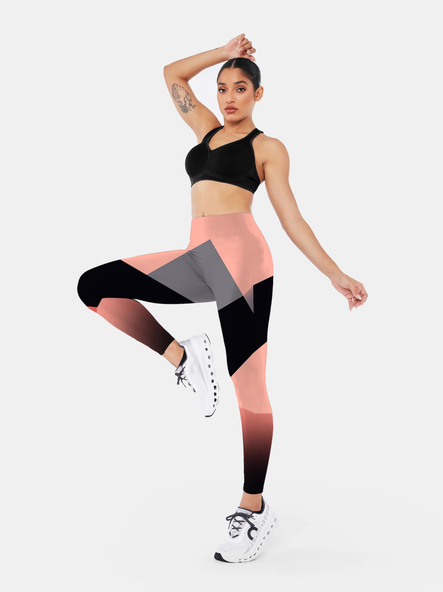 G145 geometric print yoga leggings