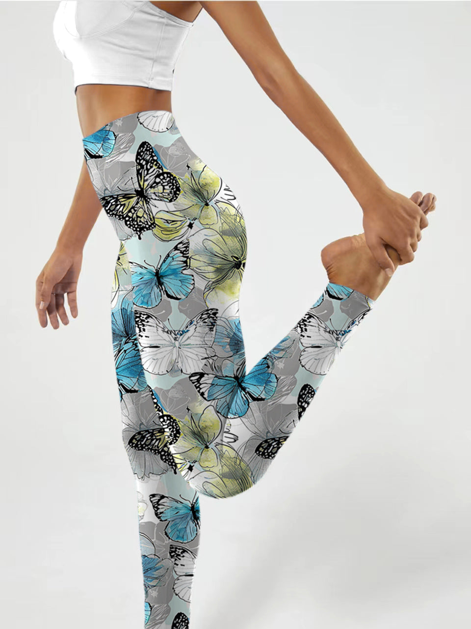 A173 Butterfly Prints yoga leggings