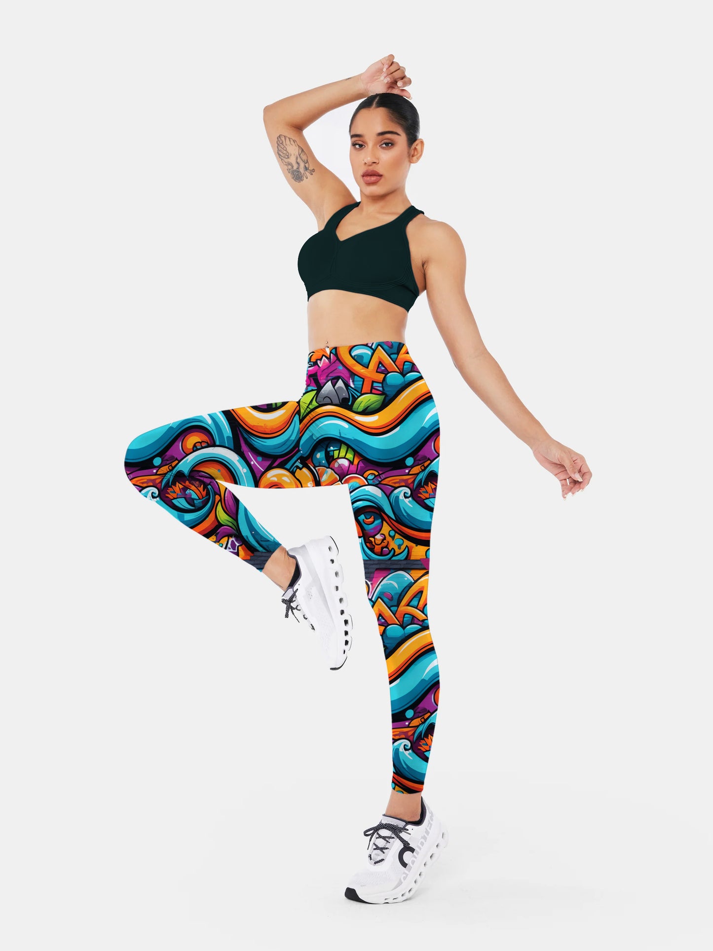 A191 Abstract Pattern Color yoga leggings