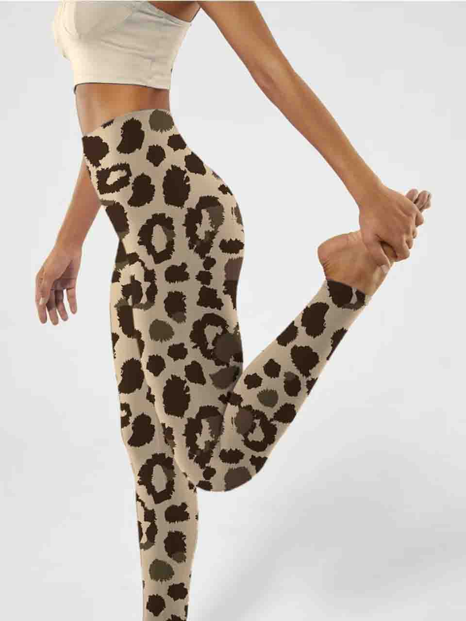 A155 Leopard print Yoga leggings