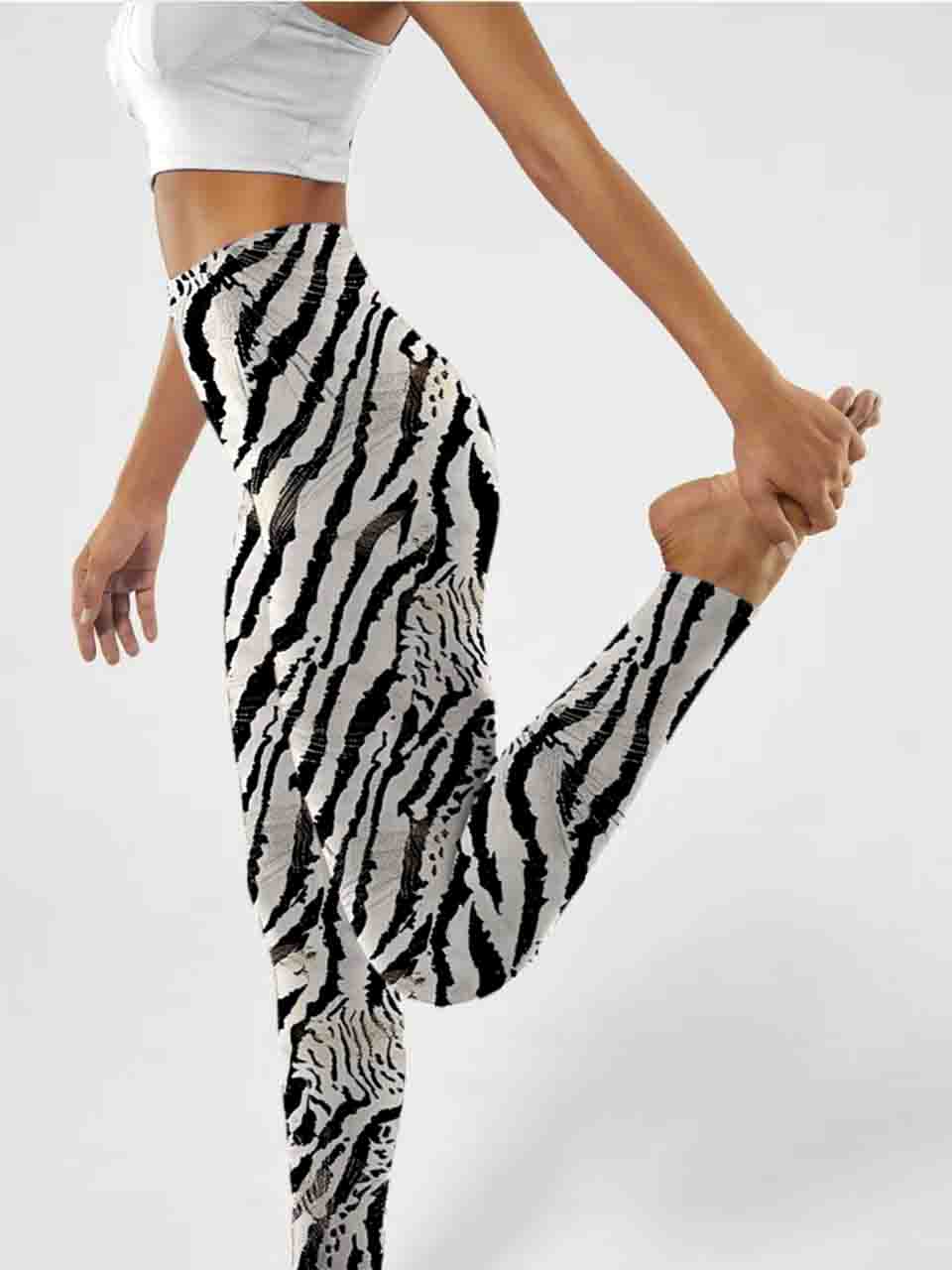 A156 Zebra stripes Yoga leggings