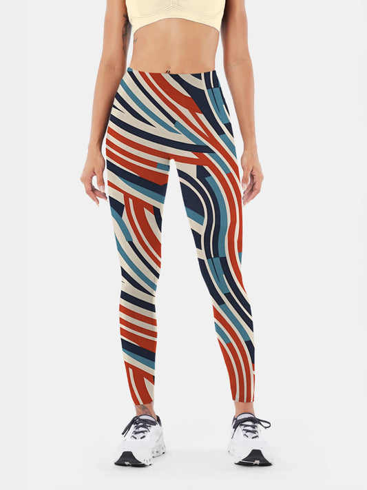 G185 geometric print yoga leggings