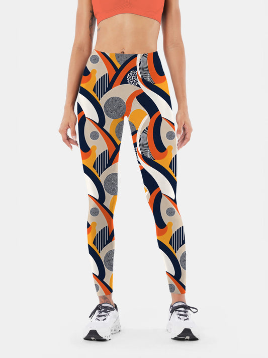 G184 geometric print yoga leggings