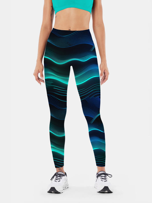 G194 geometric print yoga leggings