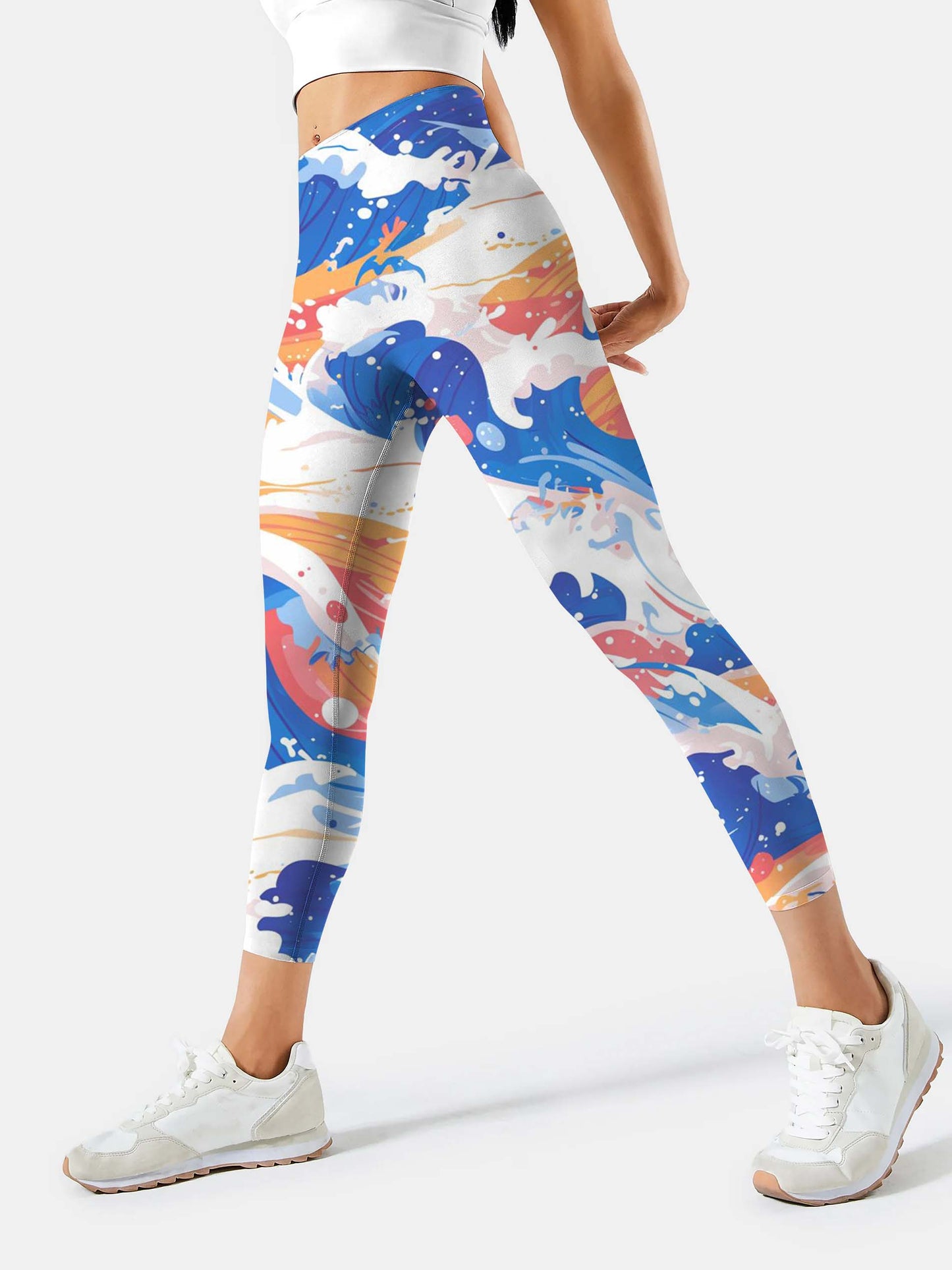 S225 Cartoon Waves yoga leggings