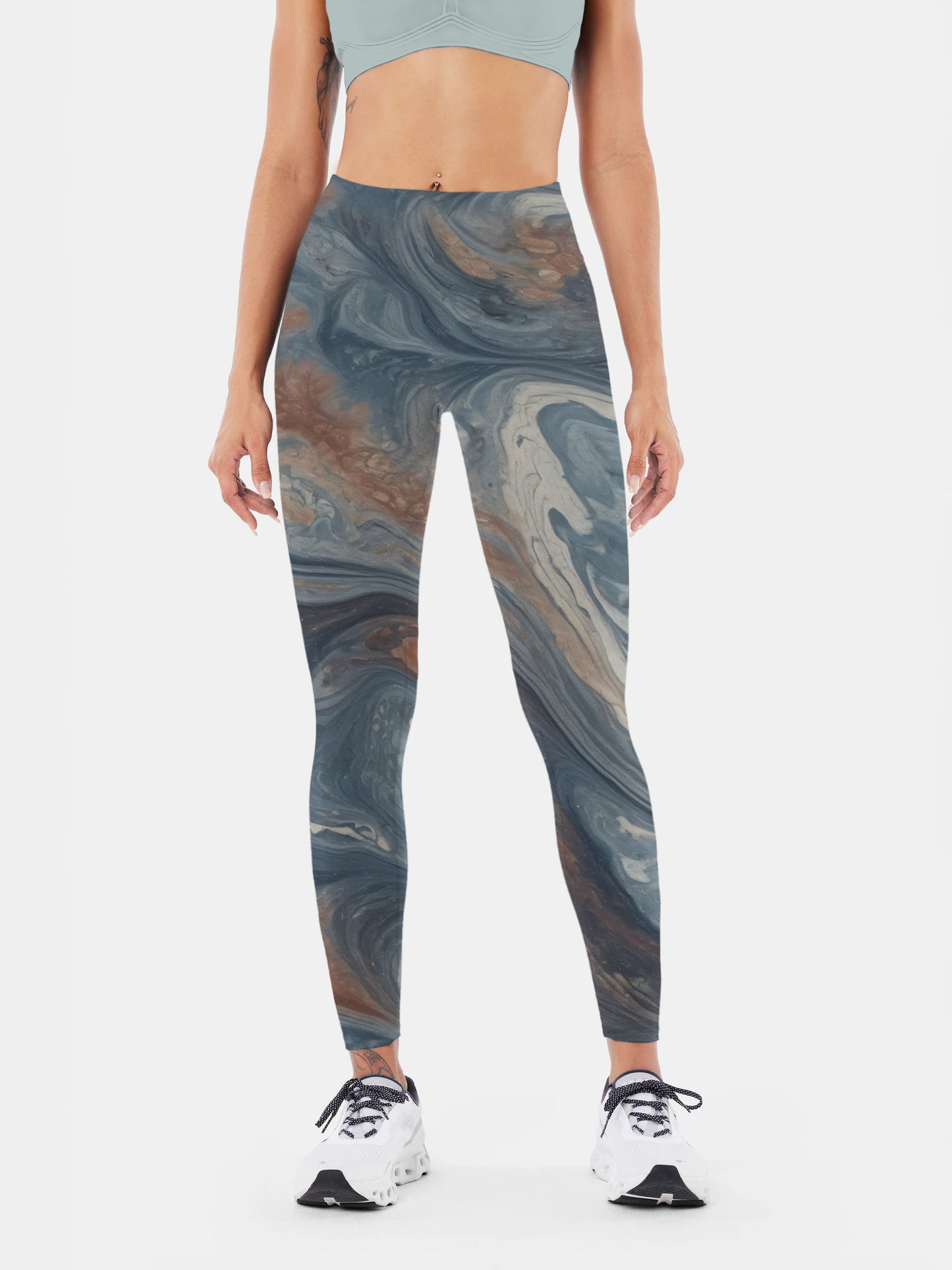 I195 Ink-dyed yoga leggings