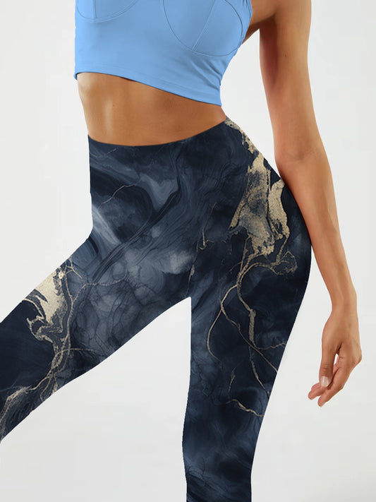 I162 Ink-dyed Butterflies yoga leggings