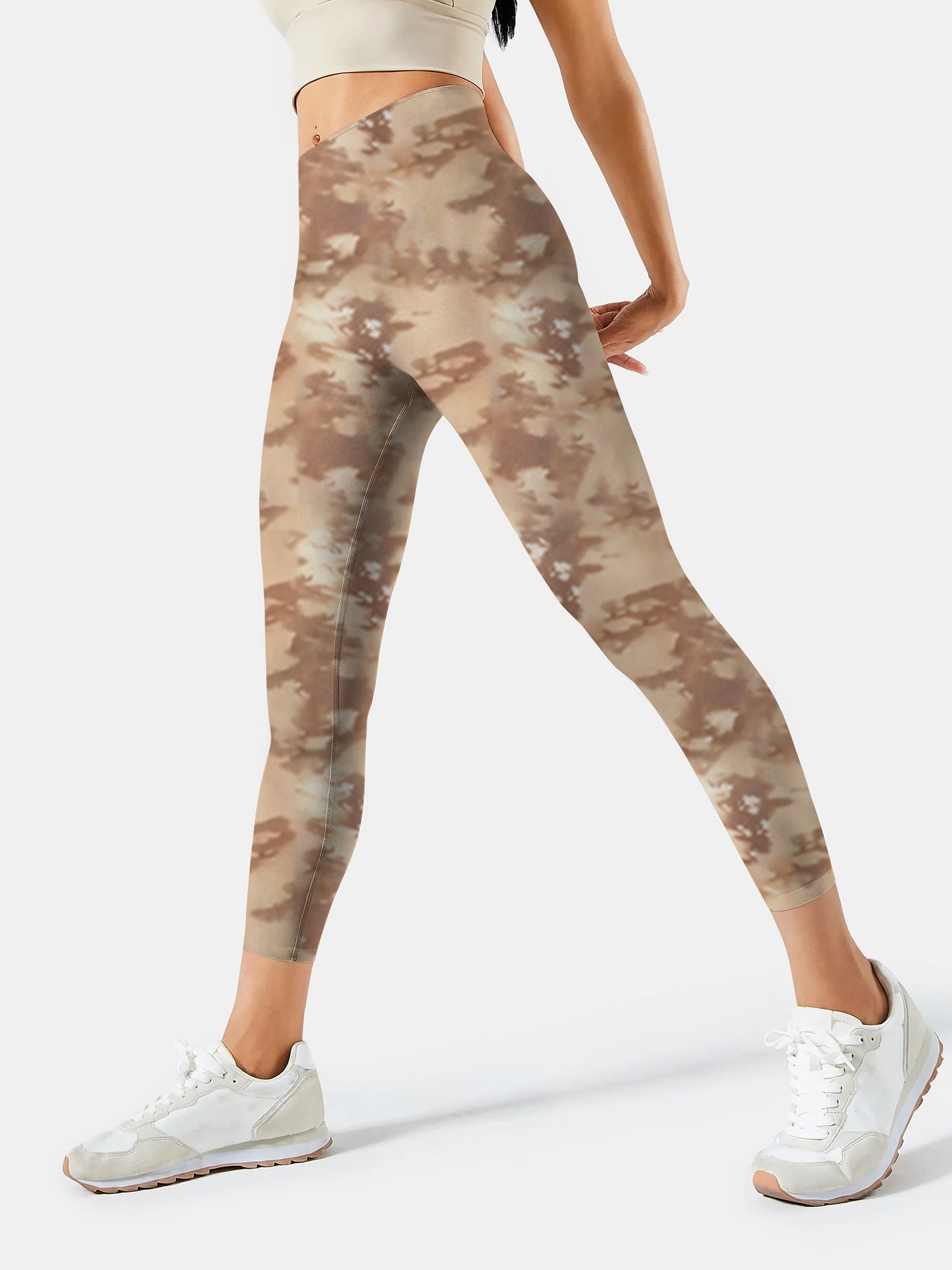 I115 Ink-dyed Yoga leggings Coffee Brown