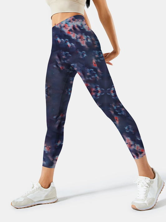 I116 Ink-dyed Yoga leggings azure