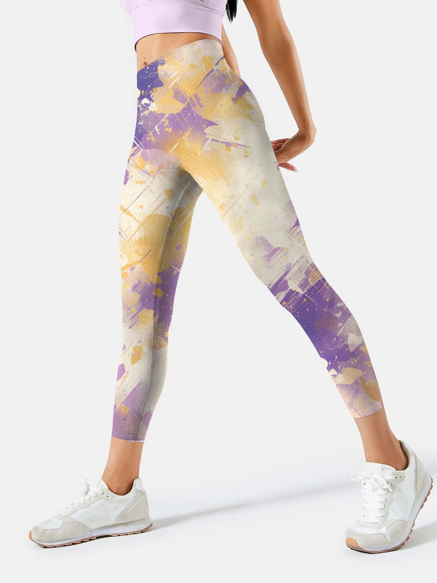 I256 Ink-dyed Yoga leggings purple