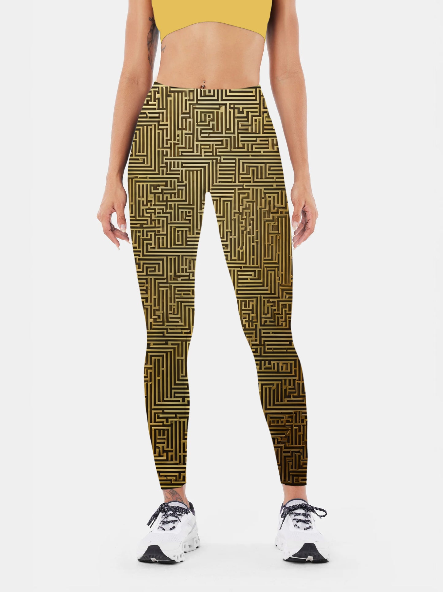 G201 geometric print yoga leggings