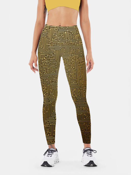 G201 geometric print yoga leggings