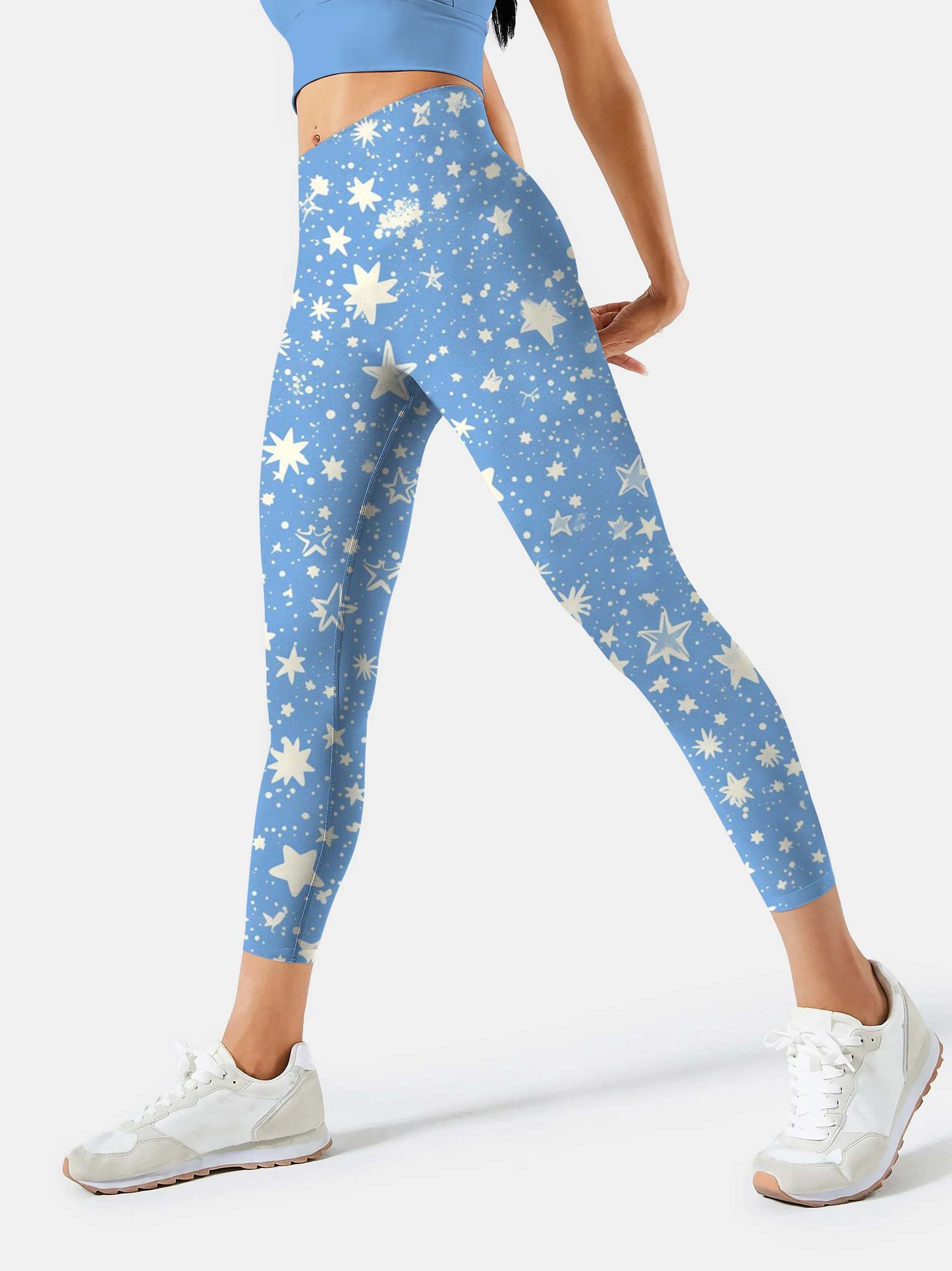 S233 Blue Full Sky Star yoga leggings