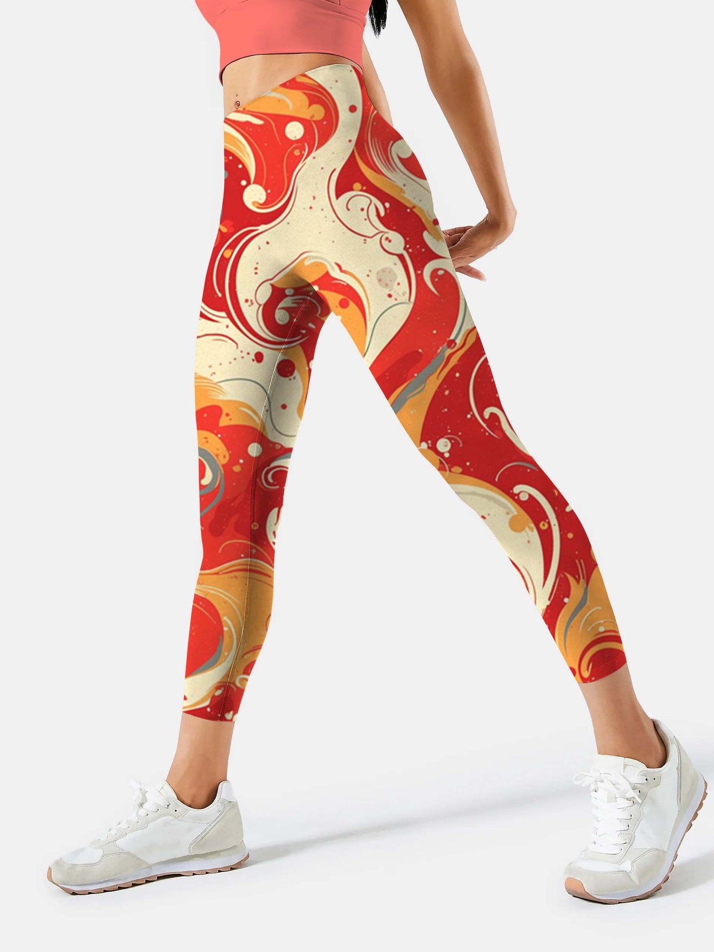 I257 Flow Liquid Yoga leggings red