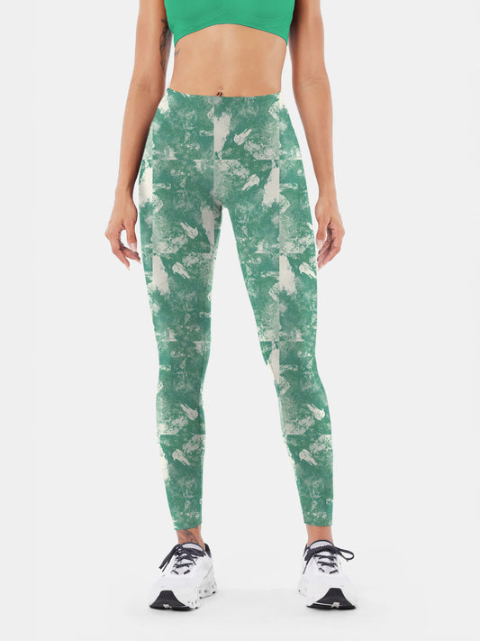 I138 Ink-dyed Yoga leggings green