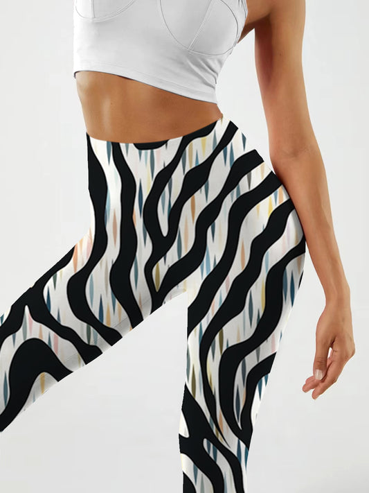 A166 Dazzling zebra print yoga leggings