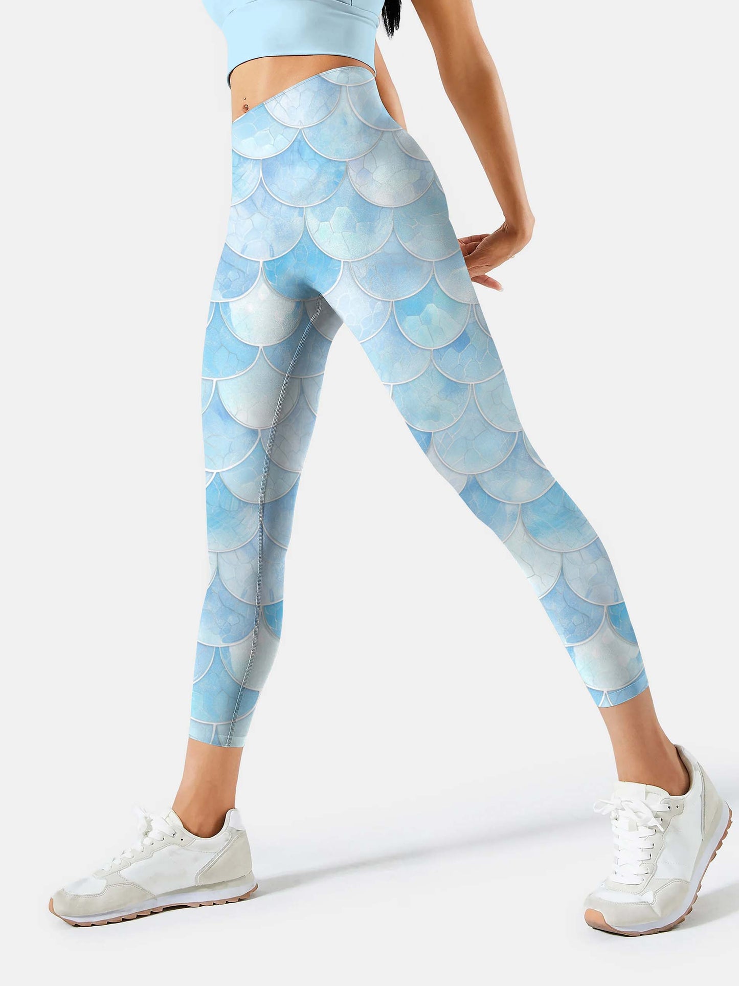 A234 blue scale yoga leggings