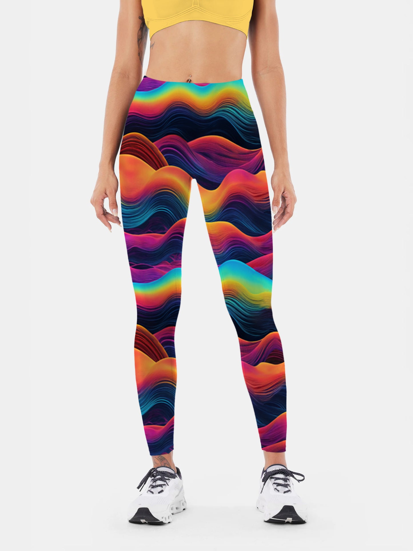 G186 geometric print yoga leggings