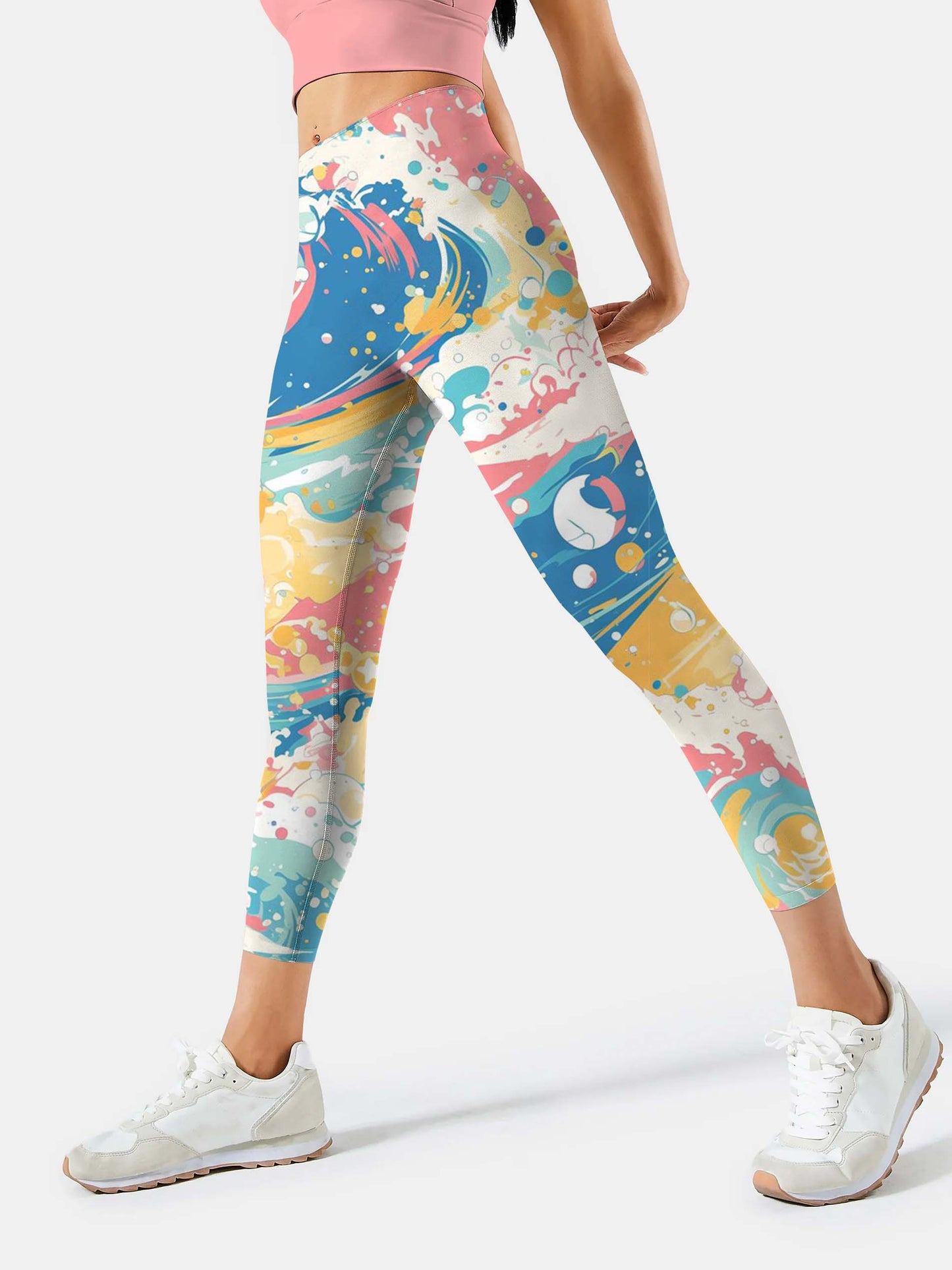 S236 Colorful Waves yoga leggings