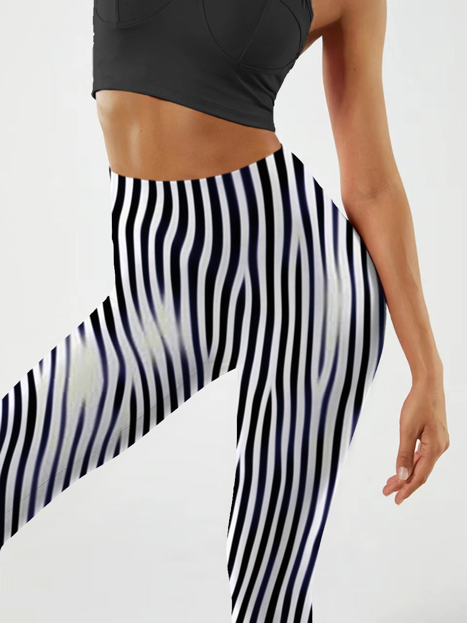 G169 pinstripe print yoga leggings