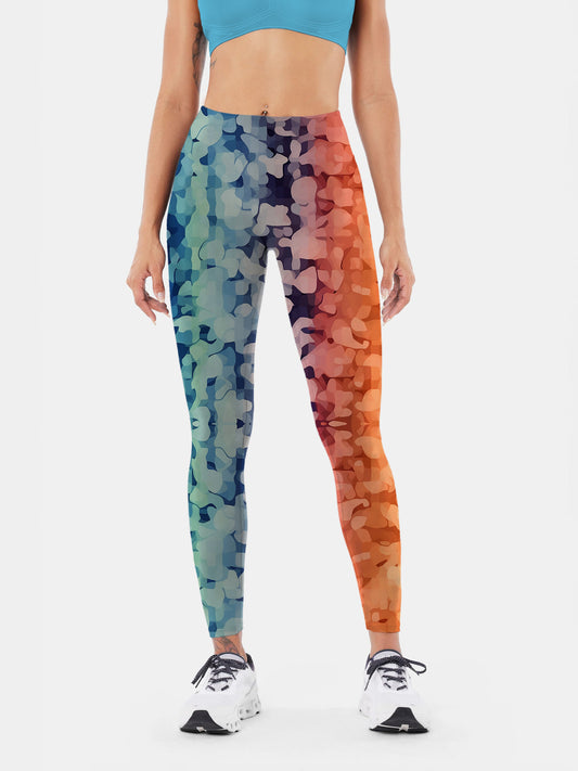 A143 Abstract Pattern Gradient Color yoga leggings