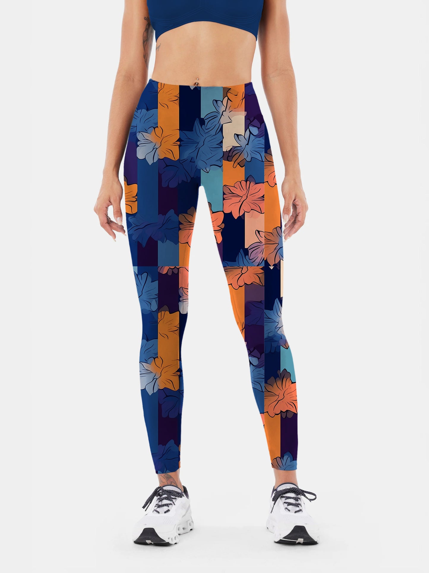 G144 geometric print yoga leggings