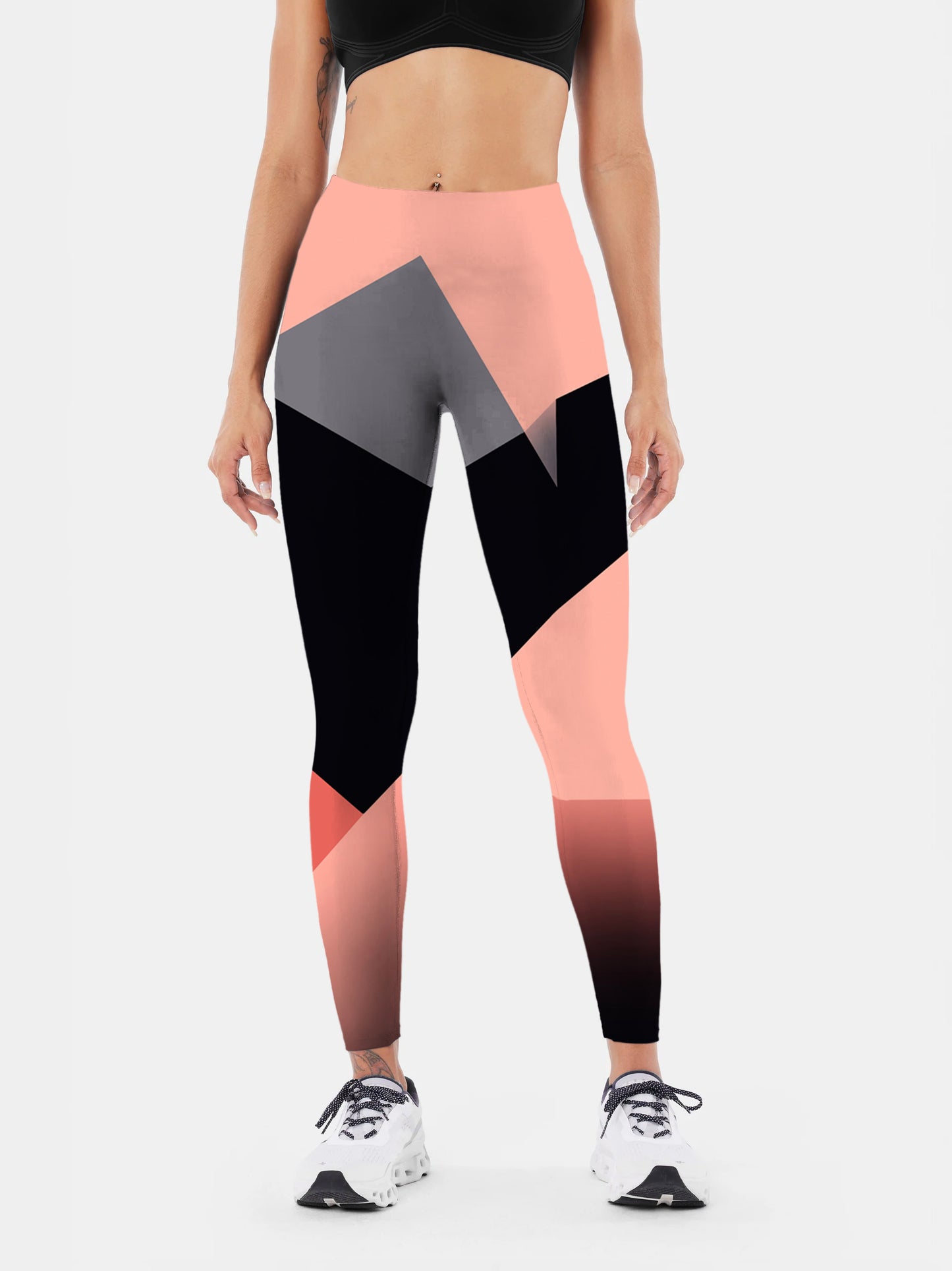 G145 geometric print yoga leggings