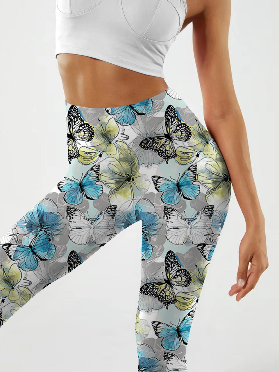 A173 Butterfly Prints yoga leggings