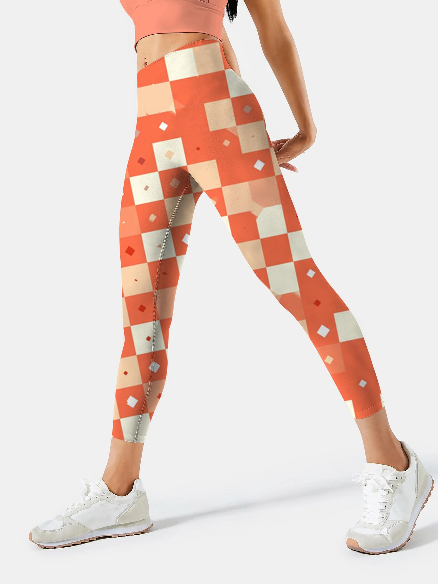 B267 Colorblock Yoga leggings Orange