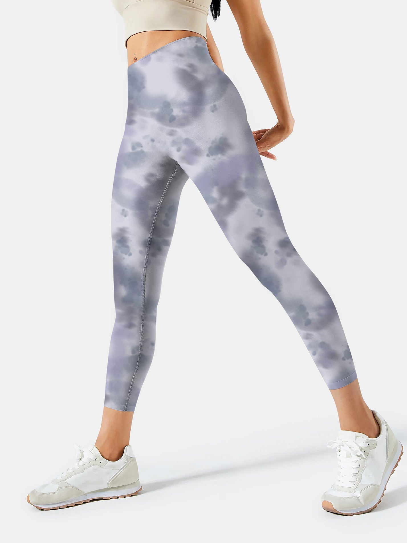 Gray Blue Ink Dye Yoga leggings