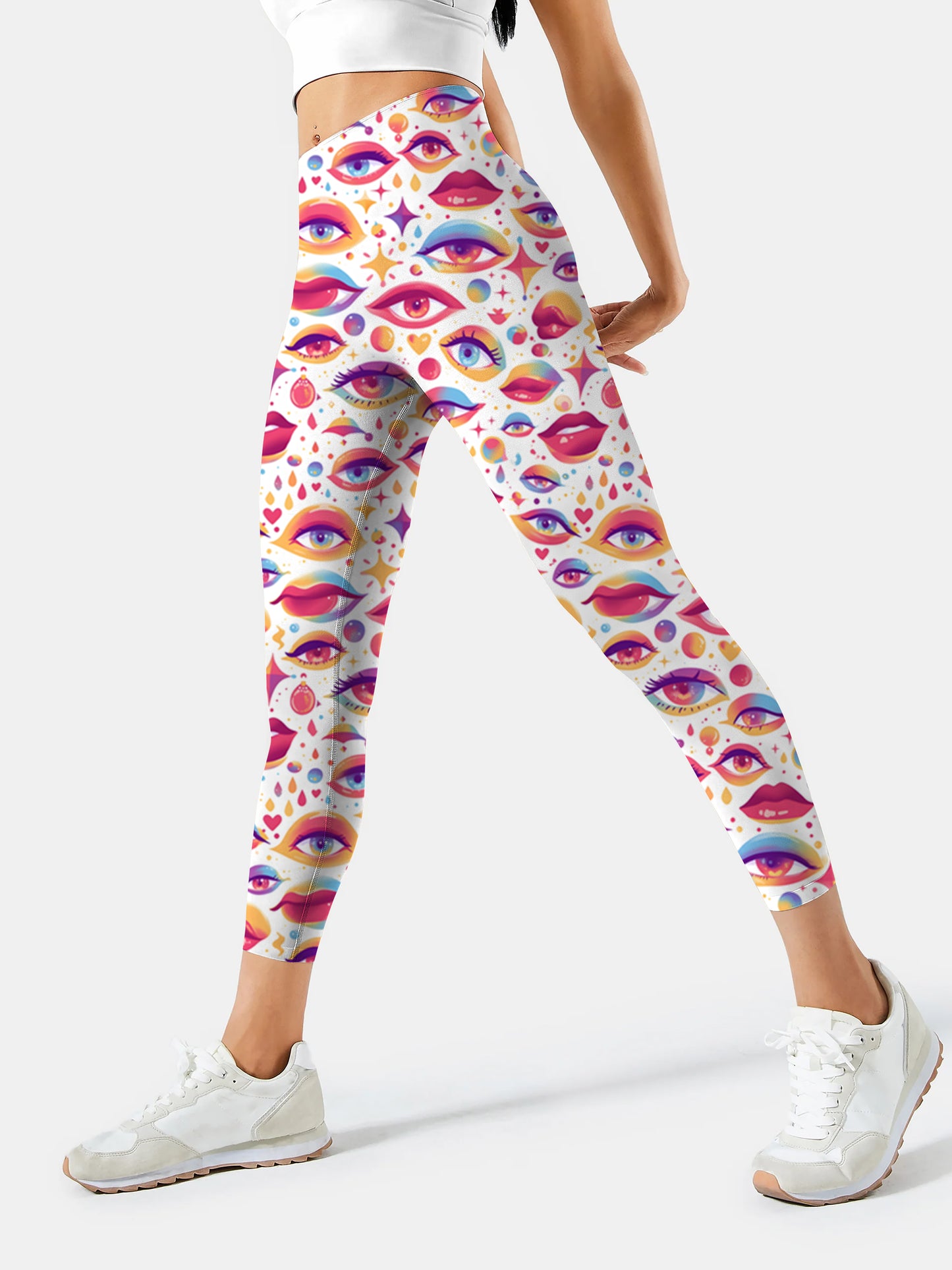 F211 print yoga leggings  eyes&lips