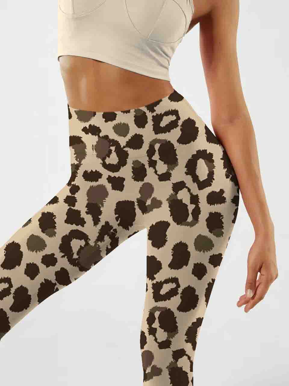 A155 Leopard print Yoga leggings