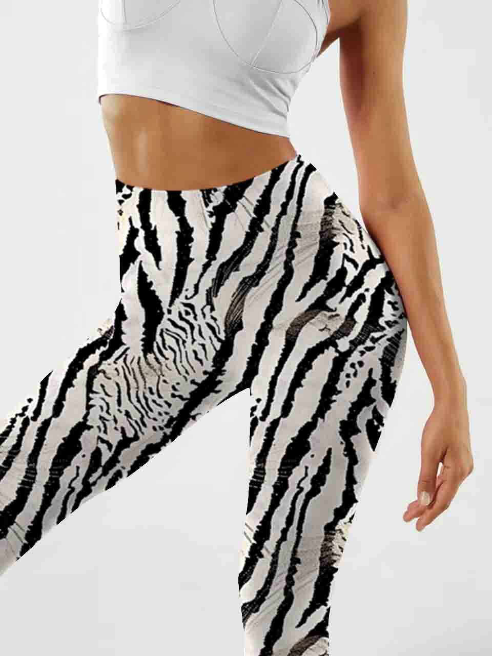 A156 Zebra stripes Yoga leggings