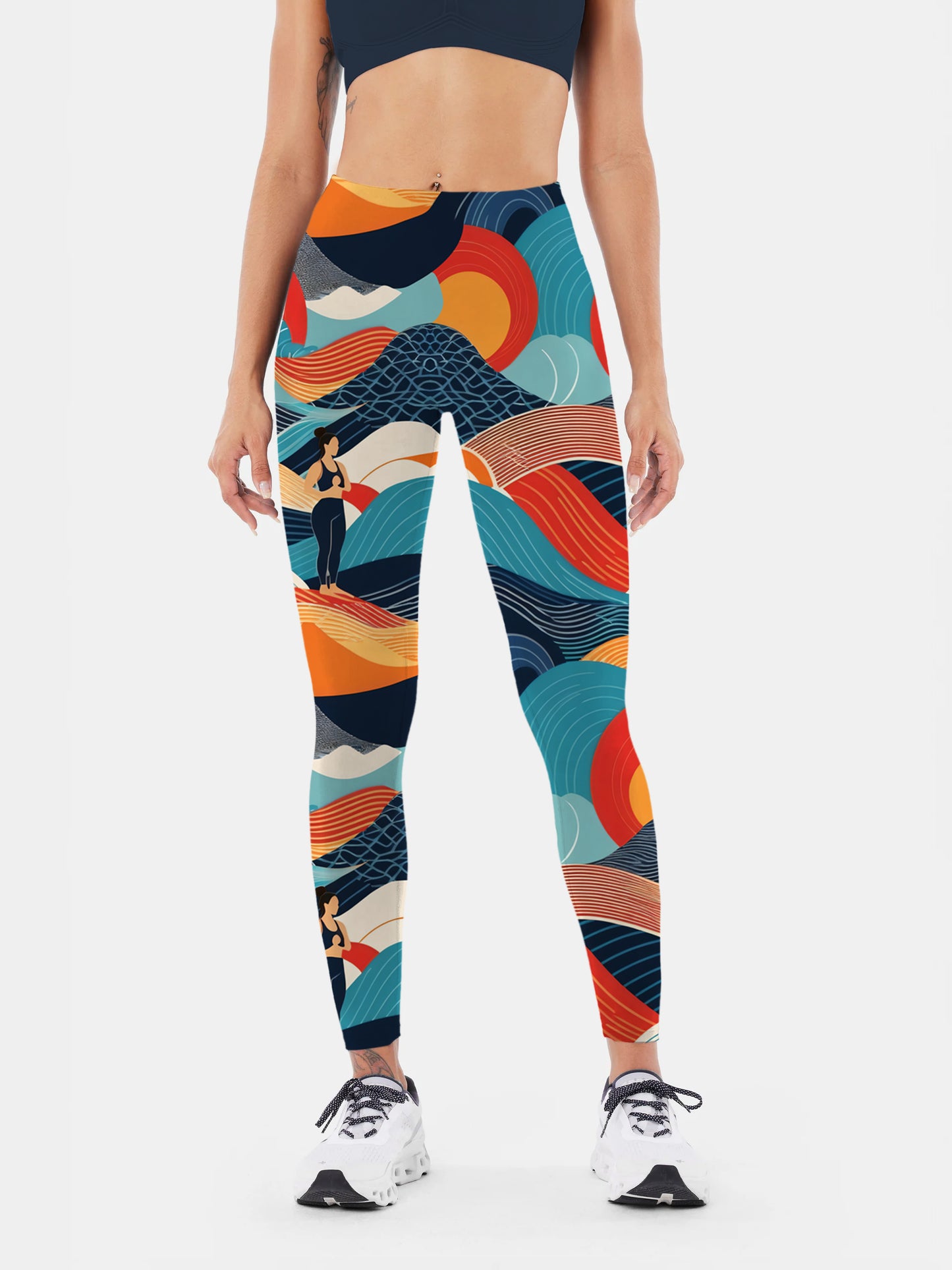 G193 geometric print yoga leggings