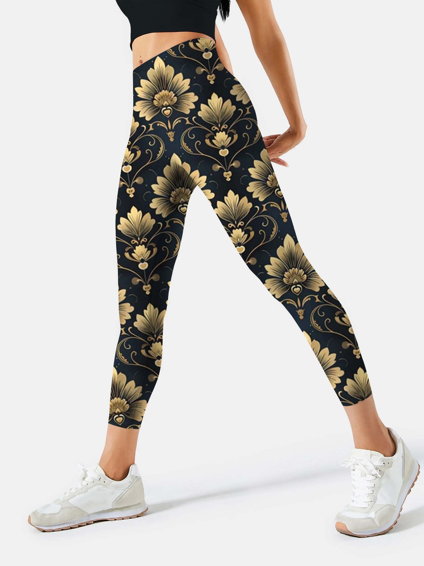 F248 Ethnic style yoga leggings