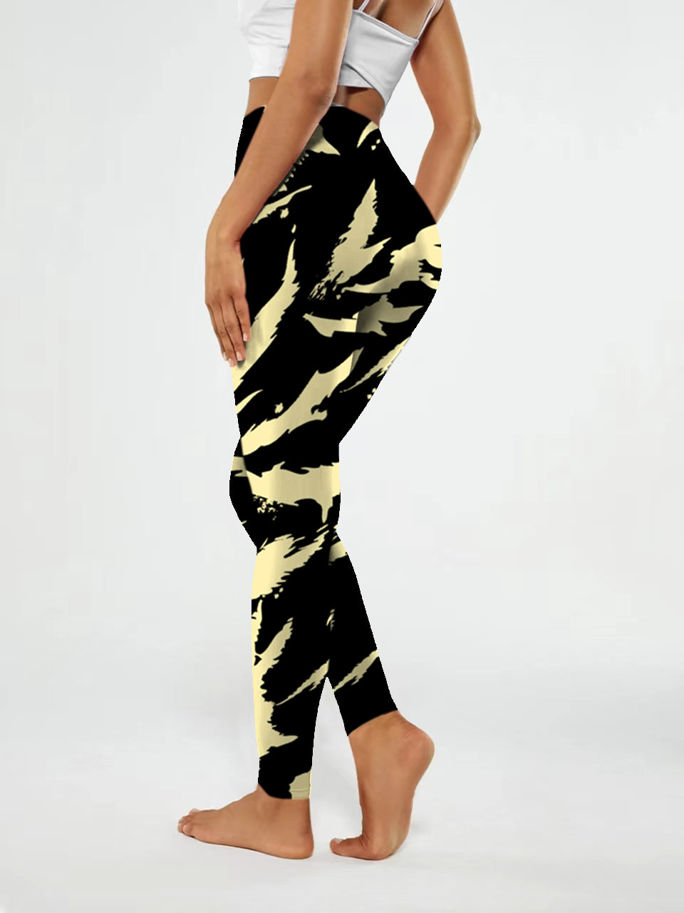 A182 zebra stripes yoga leggings