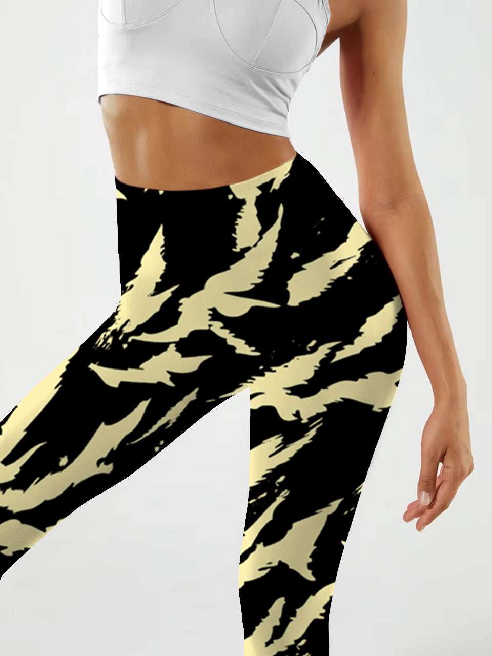 A182 zebra stripes yoga leggings