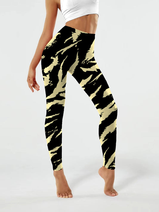 A182 zebra stripes yoga leggings