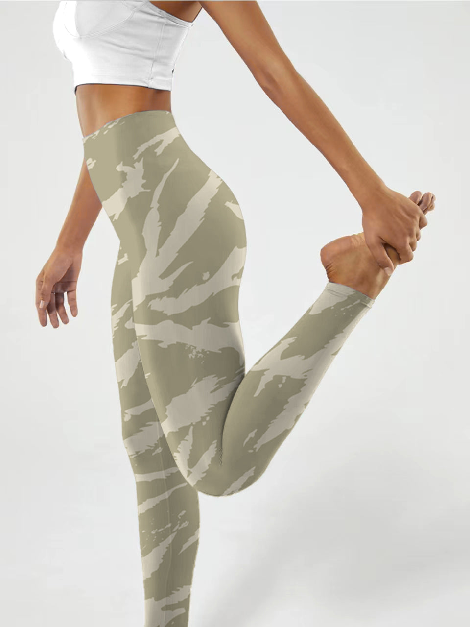 A183 zebra stripes yoga leggings