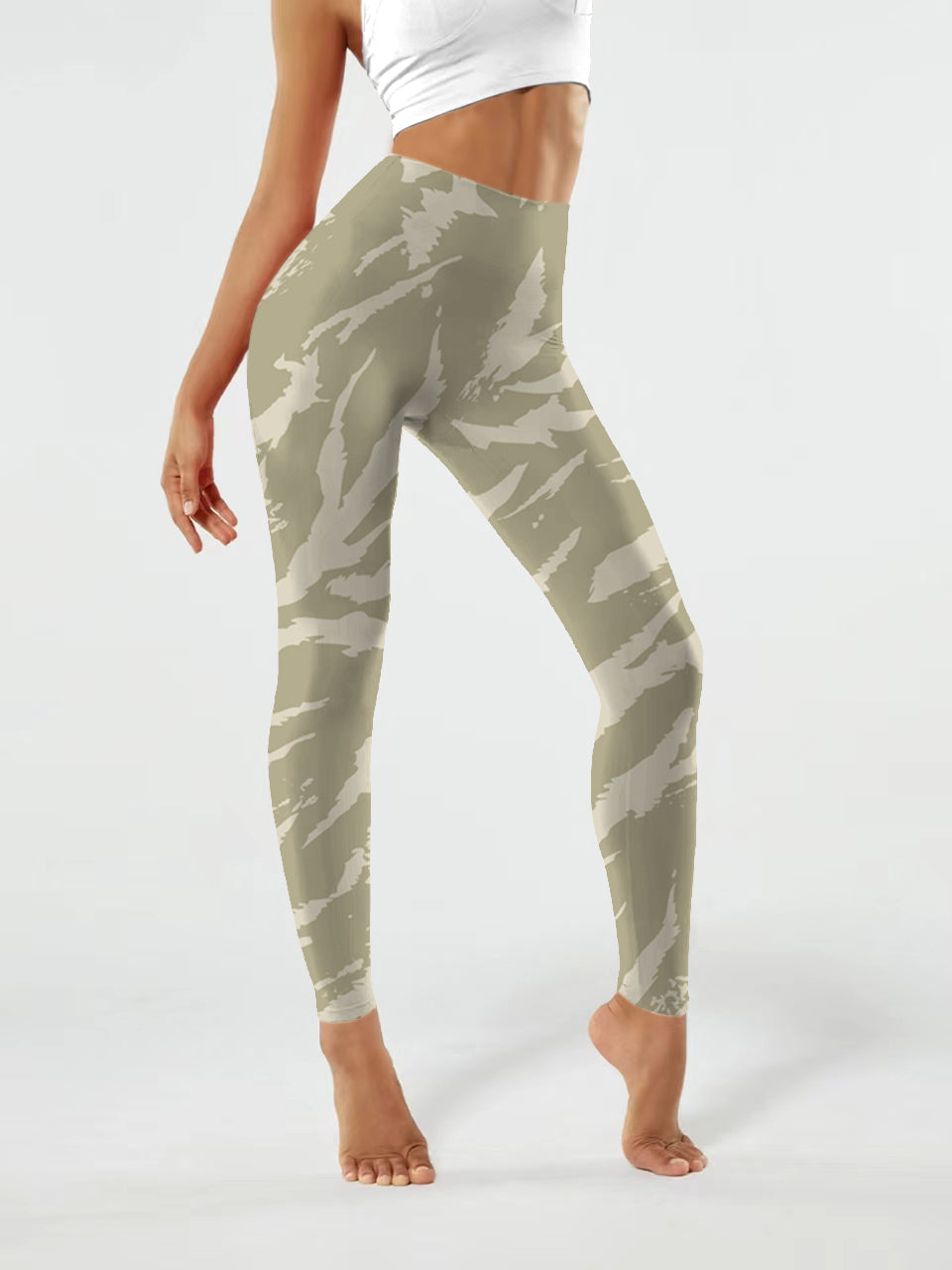 A183 zebra stripes yoga leggings