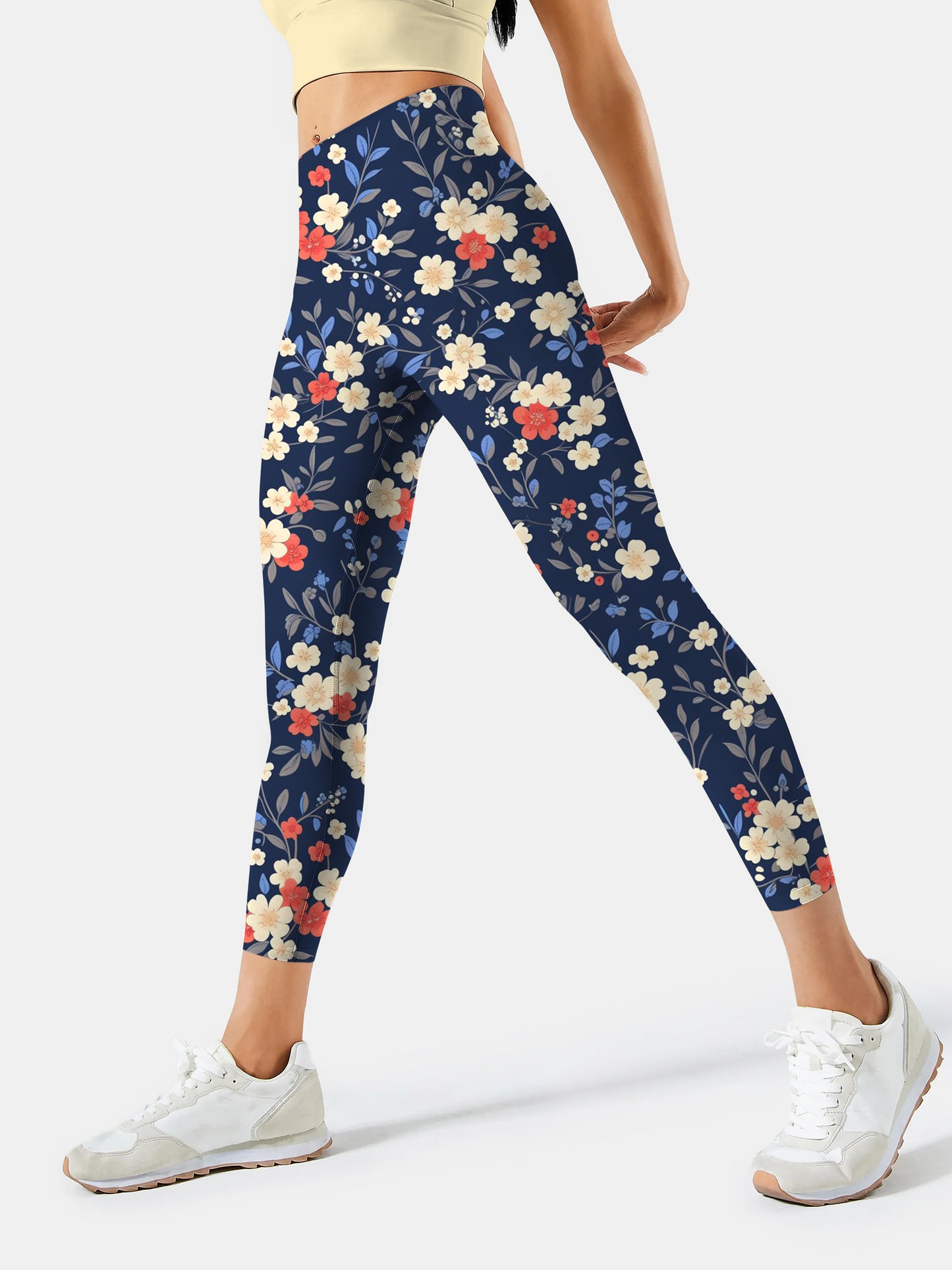 F239  Crushed Flower yoga leggings