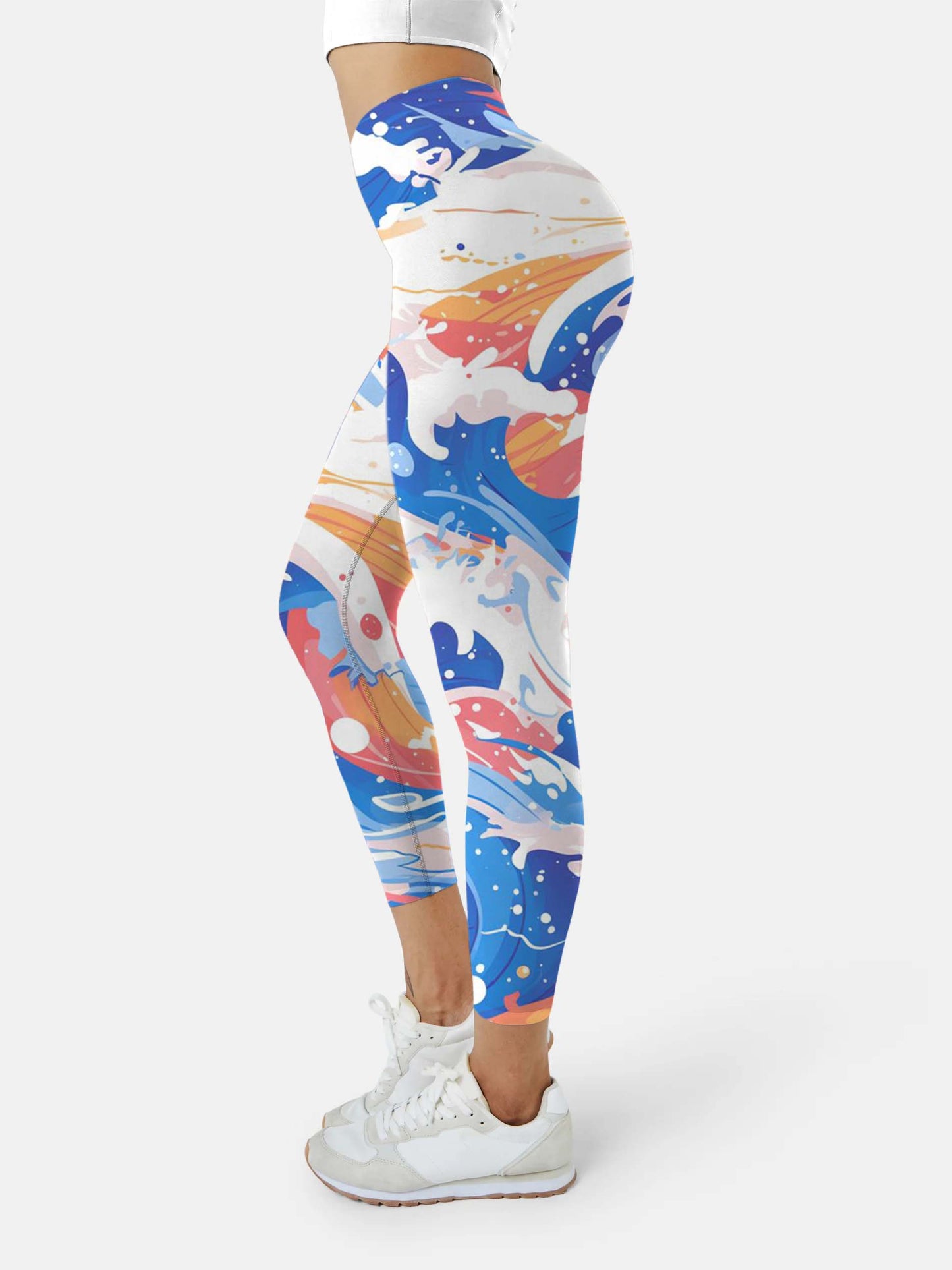 S225 Cartoon Waves yoga leggings