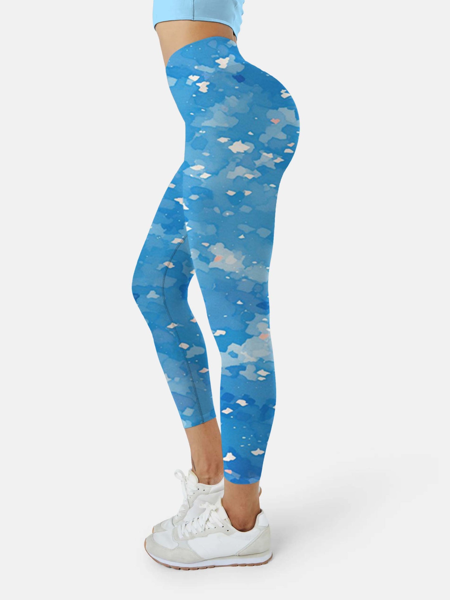 P251 White Paper Boat yoga leggings