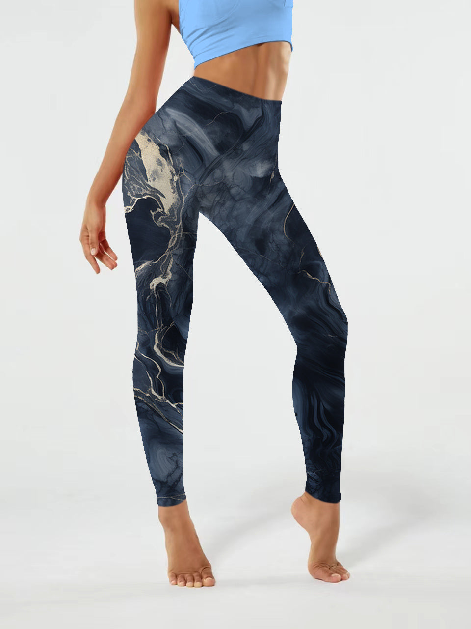 I162 Ink-dyed Butterflies yoga leggings